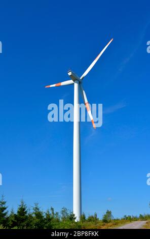Schwarzwald bei Kniebis, Windkraftanlage, Windgenerator, Windrad für Stromerzeugung, Windenergieanlage, Stockfoto