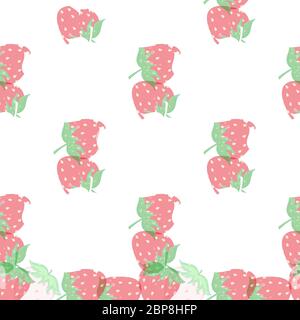 Nahtlose Muster von Aquarell Erdbeeren Vektor-Illustration . Stock Vektor