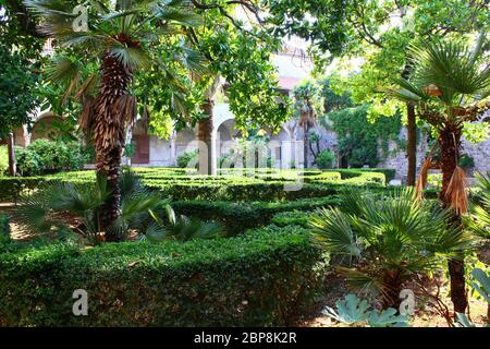 Der Garten auf der Insel Lokrum in Kroatien (Wassergärten von Game of Thrones Serie) Stockfoto