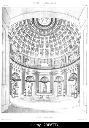 Rom, Vatikan: Museum Pio Clementino. Blick auf den runden Raum 1780, vom Vatikan 1882. Stockfoto