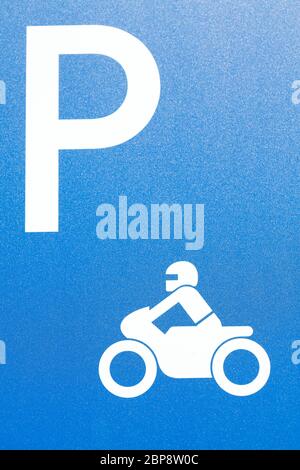 Schild Motorrad Parkplatz, Deutschland, Europa Stockfoto