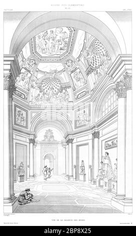 Rom, Vatikan: Museum Pio Clementino. Blick auf die Musen Zimmer 1782, aus dem Vatikan 1882. Stockfoto
