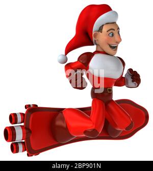 Spaß super Santa Claus - 3D-Darstellung Stockfoto