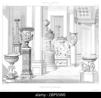 Rom, Vatikan: Museum Pio Clementino. Galerie der Vasen und Candelabra 1780, aus dem Vatikan 1882. Stockfoto