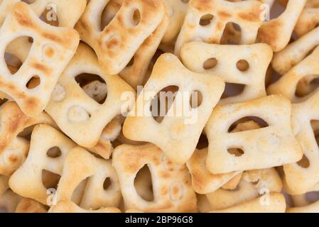 Lustige Cracker (Kekse) glückliche Gesichter Stockfoto