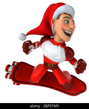 Spaß super Santa Claus - 3D-Darstellung Stockfoto