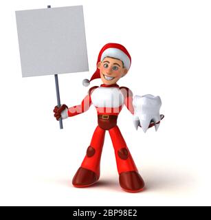 Spaß Super Santa Claus - 3D-Darstellung Stockfoto