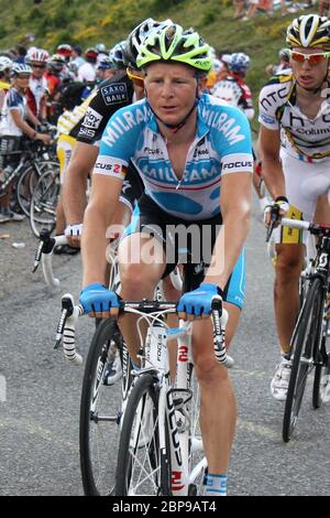 Fabian Wegmann vom Team Milram während der Tour de France 2010, Etappe 8 Radrennen, Station des Rousses – Morzine-Avoriaz (189 km) am 11 2010. Juli in Morzine-Avoriaz, Frankreich - Foto Laurent Lairys / DPPI Stockfoto