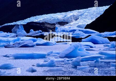 Eisberge in Laguna und Glacier Onelli . Lago Argentino. Los Glaciares Nationalpark. Santa Cruz Provinz. Patagonien. Argentinien. Stockfoto