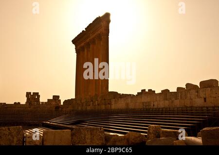 Jupiter-Tempel, Baalbek, UNESCO-Weltkulturerbe. Bekaa-Tal. Libanon. Stockfoto