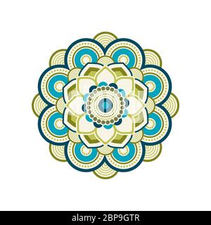 Mandala Ornament Design Vektor Logo Vorlage Illustration Design. Vektor EPS 10. Stockfoto