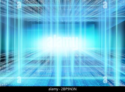 Abstrakte grafische digitale Daten Raumhintergrund, neue Technologie Konzept. Stockfoto