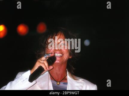 Neapel, September 1994, Konzert der italienischen Musikerin Gianna Nannini. Stockfoto