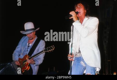 Neapel, September 1994, Konzert der italienischen Musikerin Gianna Nannini. Stockfoto