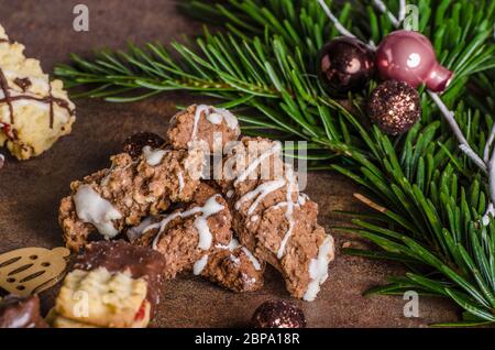 Christmass Kekse, Süßigkeiten, mehr Arten, lecker und mit Liebe Stockfoto