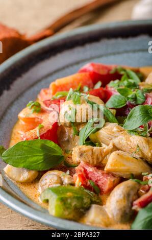 Curry Huhn Gemüse frisches Essen, essen Fotografie Stockfoto