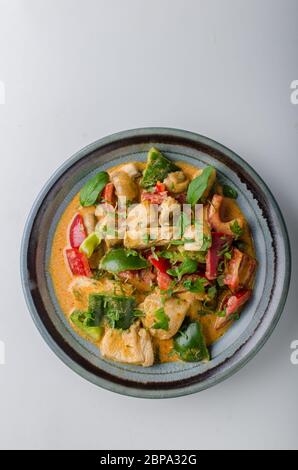 Curry Huhn Gemüse frisches Essen, essen Fotografie Stockfoto