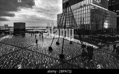 Winter dramatische Szene aus dem Schiffsbau in Hudson Yards , Manhattan, New York City, New York, USA. Stockfoto