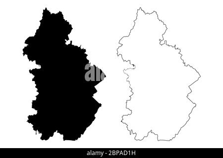 Jura Department (Frankreich, Französische Republik, Bourgogne-Franche-Comte Region, BFC) Karte Vektorgrafik, Skizze Jura Karte Stock Vektor