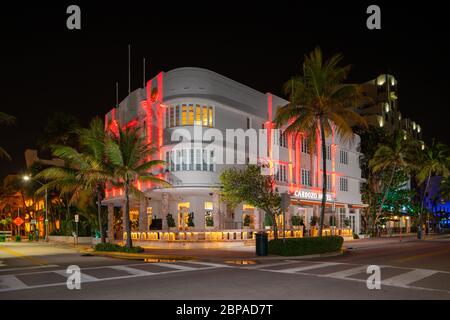 Cardozo Hotel Miami Beach Ocean Drive geschlossen Coronavirus Covid 19 Stockfoto