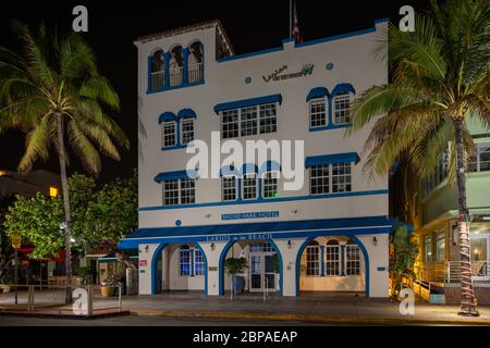 Shore Park Hotel Ocean Drive hat Coronavirus Covid 19 Pandemie geschlossen Stockfoto