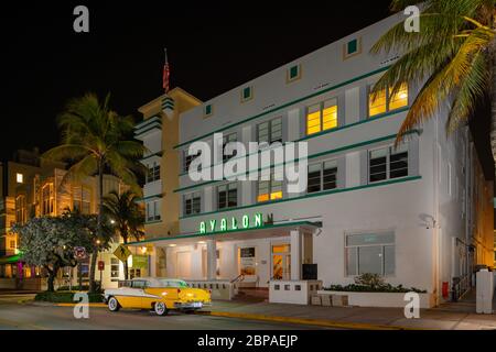 Avalon Hotel Miami Beach Ocean Drive hat Coronavirus Covid 19 geschlossen Stockfoto
