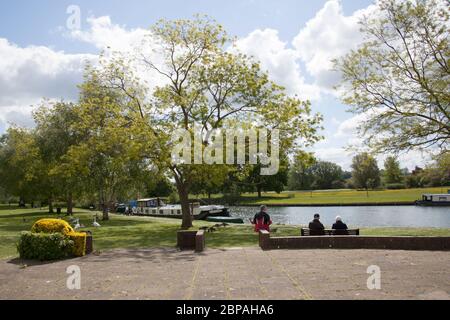 Blick auf die Themse in Abingdon, Oxfordshire, Großbritannien Stockfoto