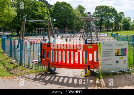 Geschlossener Kinderspielplatz in Lightwoods Park, Bearwood, Warley, West Midlands Stockfoto