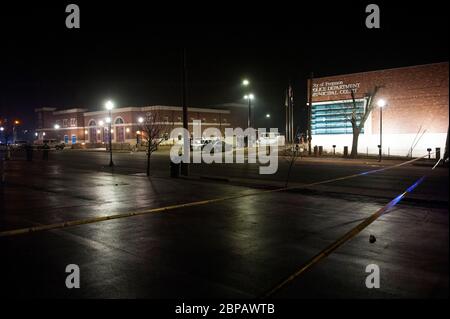 Polizeibeamte schossen während des Protestes in Ferguon, Missouri USA Stockfoto