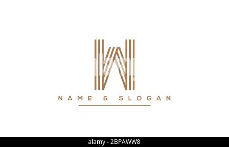 Abstraktes Monogramm mit Buchstabe W und WW-Logo Stock Vektor