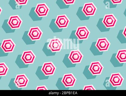 Sommer-Konzept der hellen gestreiften Sonnenschirme Muster auf einem blauen Hintergrund Stock Vektor