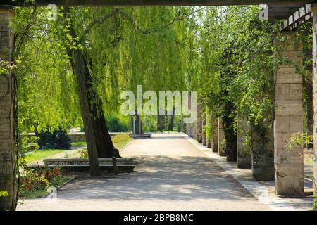 Blick auf eine Parklandschaft im Zentrum von Leipzig, Sachsen in Deutschland Stockfoto