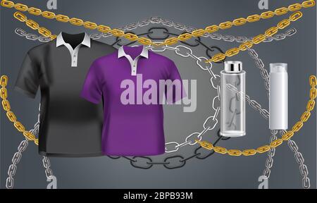 Mock-up Illustration von Paar tragen und Kosmetik auf abstraktem Hintergrund Stock Vektor