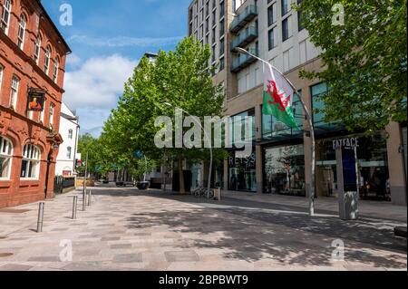 Cardiff City Centre, am 18. März 5/20 während der Covid 19 Lockdown fotografiert. The Hayes. Stockfoto