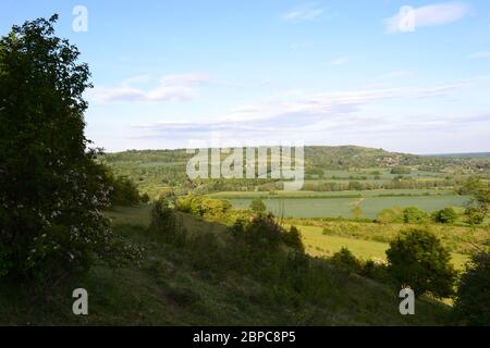 Blick auf das Darent Valley von der Polhill Bank des Kent Wildlife Trust, nordwestlich von Kent in der Nähe von Sevenoaks Stockfoto