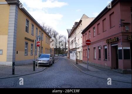 Die Straße Viktoria-Ufer in Berlin-Spandau. Stockfoto