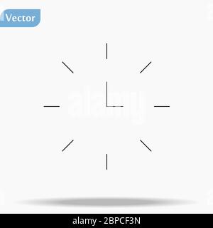 Weiße Uhr Design isoliert auf weißem Hintergrund. Bereit für Ihr Design. Uhrsymbol. Die Zeit tickt Konzept. Vektor-EPS10. Stock Vektor
