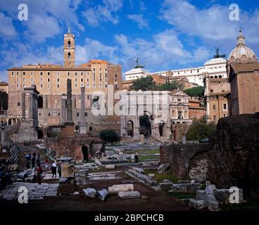 Rom Italien Überblick über das Forum Romanum Stockfoto