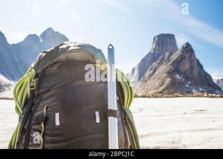 Akshayak Pass - © Christopher Kimmel 2019. Für Mammut Nordamerika nur mit Kredit: 'Christopher Kimmel / Alpine Edge Photography' Instagra Stockfoto