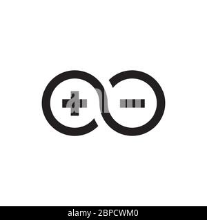 Elektrische Stecker Infinty Design Konzept isoliert auf weißem Hintergrund Stock Vektor