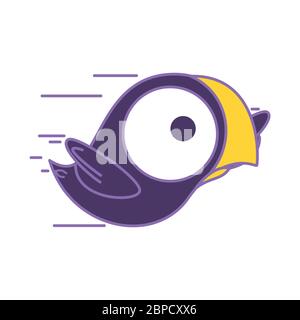 Toucan mit großem Auge & Schnabel Stock Vektor