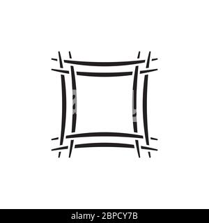 Rahmenlinien sperren andere Design-Vektor isoliert auf weißem Hintergrund Stock Vektor