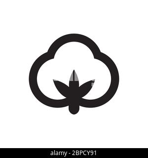 Blume Baumwolle Symbol Vektor isoliert auf weißem Hintergrund Stock Vektor