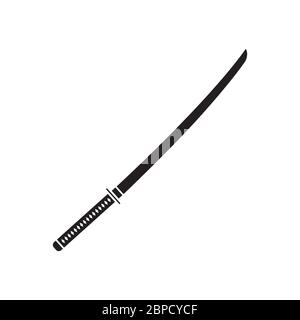 samurai / Schwert / Katana / Klinge Symbol Vektor isoliert auf weißem Hintergrund Stock Vektor