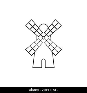 Linien Symbol Windmühle Design Vektor isoliert auf weißem Hintergrund Stock Vektor