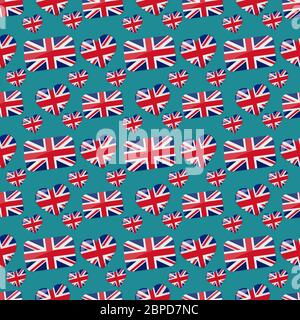 union Jack Flagge Symbol nahtlose Muster Vektor Illustration Hintergrund Stock Vektor