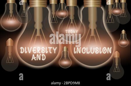 Hinweis zur Vielfalt und Integration. Das Geschäftskonzept für die Unterschiede in der Bandbreite umfasst das Geschlecht der Rasse Stockfoto