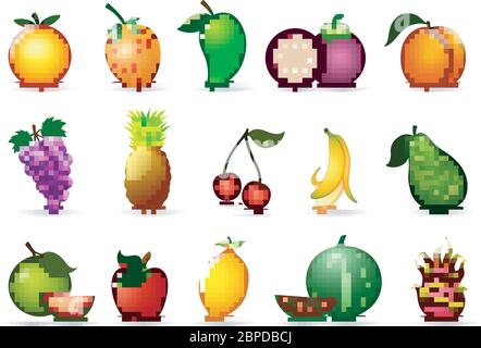 Cartoon mit frischem Obst Stock Vektor