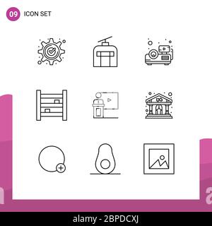 Set von 4 modernen UI-Symbole Symbole Symbole Zeichen für Schloss