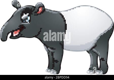 Glücklich Tapir Cartoon Stock Vektor